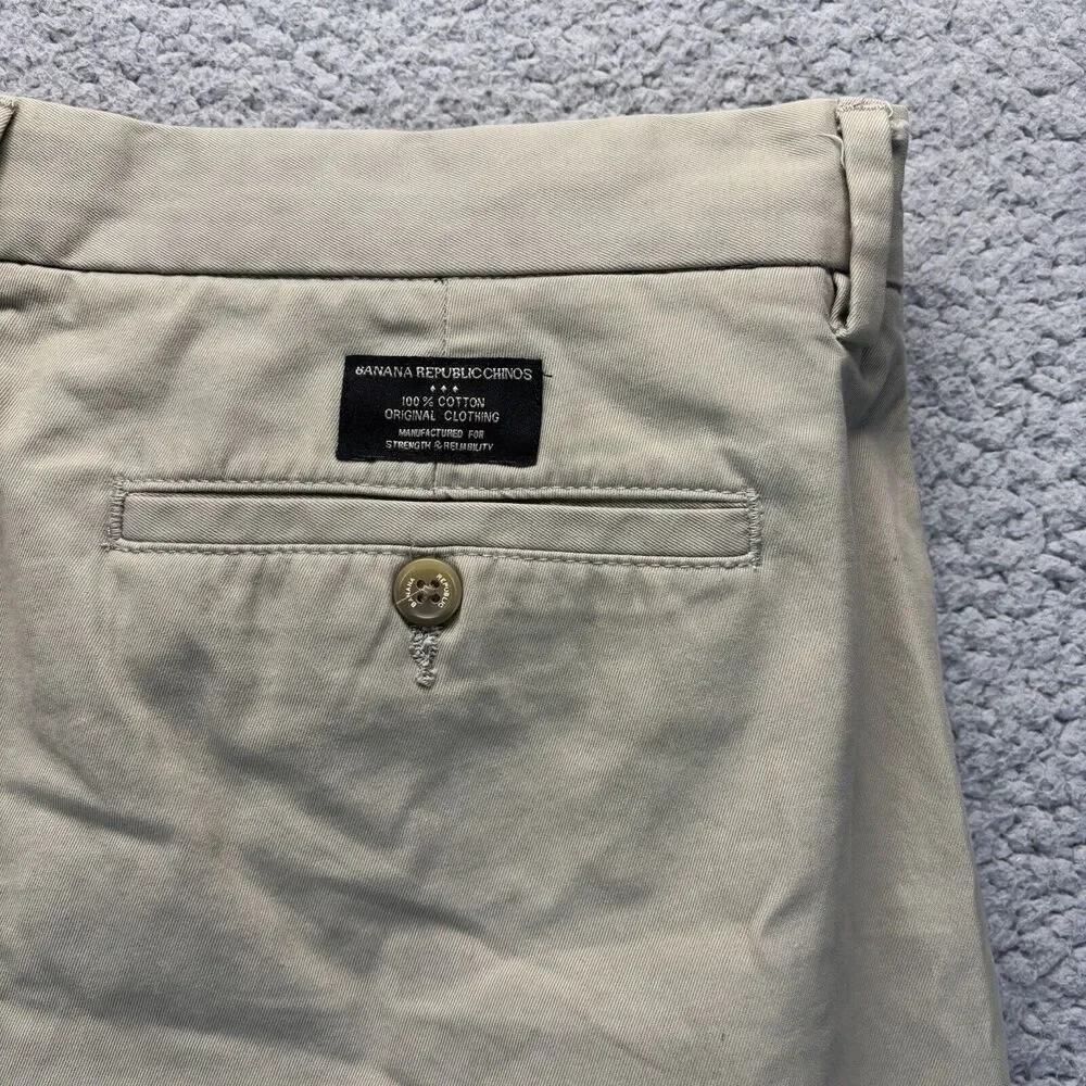 Banana Republic Emerson Chino Cotton‎ Pants 35X30 (36x29 Actual) Khaki Slacks